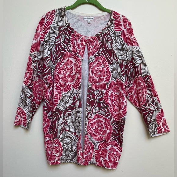 CROFT& BARROW 3/4 Sleeve Cardigan Sweater - Size L, 23” PTP, 28” S/H - Picture 5 of 5